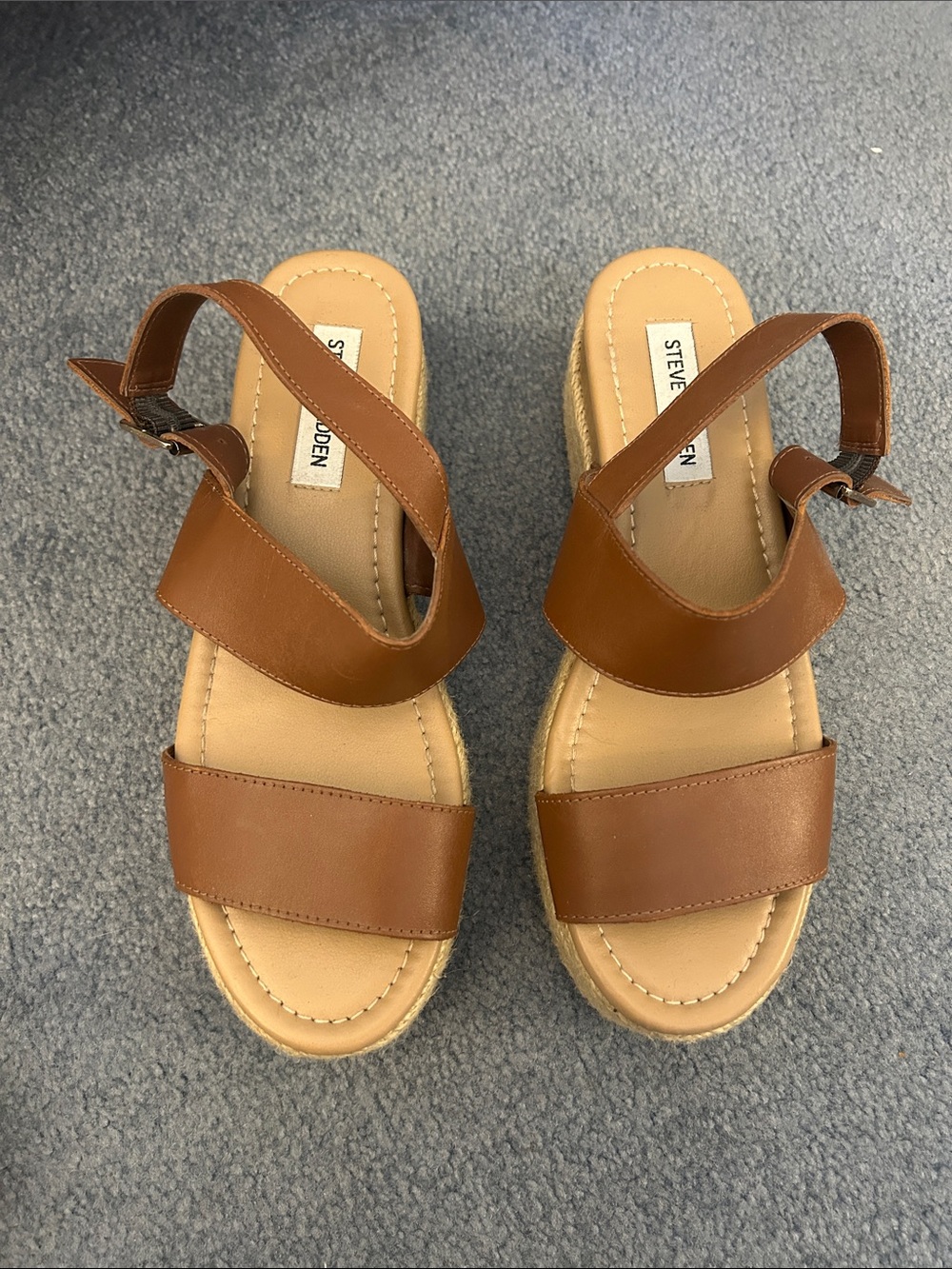Steve Madden Cognac Leather Slingback Sandals